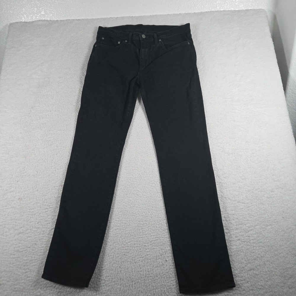Levi's 511 Jeans Mens‎ 34x34 Slim Fit Straight Leg Black Dark Washed Distressed
